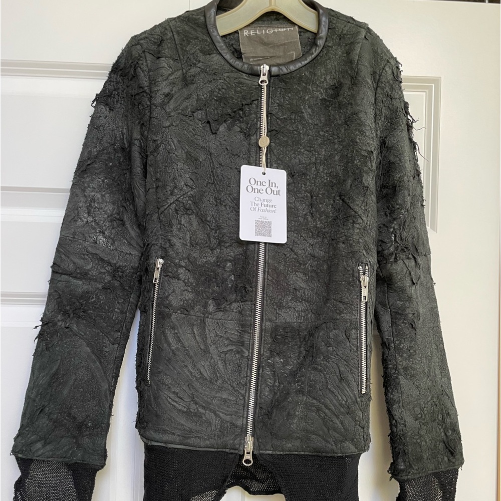 Brand new Rick Owen inspired UK brand Religion leather jacket.